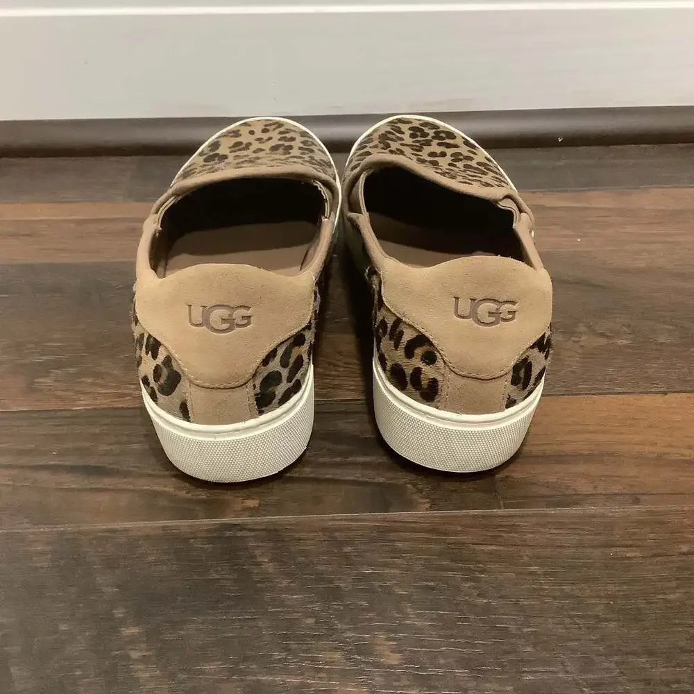 UGG Women Size 9 Exotic Slip-On Sneakers in Leopard Print Calf Hair